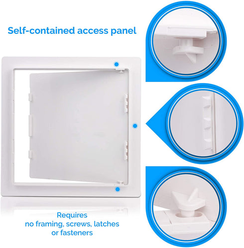 Morvat Plastic Access Panel 12 X 12, Access Door for Drywall, Access Panel for Drywall, Wall Access Panel, Plumbing Access Panel, Heavy Durable Plastic, White