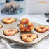CHEFMADE Donut Mold Cake Pan, 6-Cavity Non-Stick Heart-Shaped Doughnut Bakeware for Oven Baking (Champagne Gold)