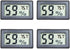 Veanic 4-Pack Mini Digital Electronic Temperature Humidity Meters Gauge Indoor Thermometer Hygrometer LCD Display Fahrenheit (?) for Humidors, Greenhouse, Garden, Cellar, Fridge, Closet