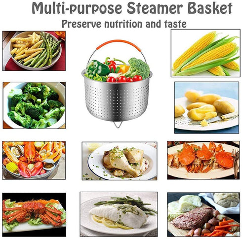Steamer Basket for Instant Pot, Vegetable Steamer Basket Stainless Steel Steamer Basket Insert for Pots (3qt)