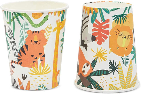 Jungle Theme Safari Birthday Animal Party Decorations Plates and Dinnerware Supplies (144 Pieces, Serves 24)