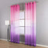 Purple and Pink Sheer Curtains for Girls Bedroom Decor 2 Panels Grommet Faux Linen Ombre Window Semi Sheer Curtains for Living Room Decoration All Year Girls Gift Wedding Party Backdrop 84 Inch Length