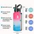 SYACOT 32 oz Stainless Steel Water Bottle, Insulated Double Wall Vacuum Leak Proof Water Flask, Metal Thermo Canteen Mug ”Wide Mouth with 2 Straw Lids (32oz, Pink/White/Blue)