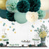 NICROLANDEE Wedding Party Decorations - 12PCS Green Hanging Tissue Pom Poms Gold Foil Dots Paper Lantern Confetti 30G for Rustic Style Bridal Shower Birthday Botanical Baby Shower Decorations