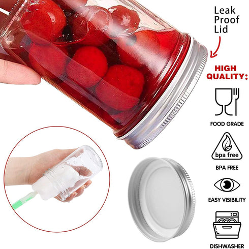 Mason Jars 8oz, 12 Pack 8 Oz Mason Jars with Lid Small Regular Mouth Canning Jars with Airtight Lids for Food Storage, Canning, Overnight Oats, Jam, Jelly, Decorating Jar