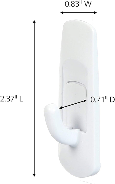 Command Small Utility Hooks Mega Pack, White, 24-Hooks, Organize Damage-Free