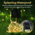 eulogize Outdoor Solar String Lights, 2-Pack Each 33 Ft Copper Wire 100 Ultra-Bright LED 8 Modes Waterproof Solar Fairy Lights for Christmas Wedding Patio Garden Party Decoration