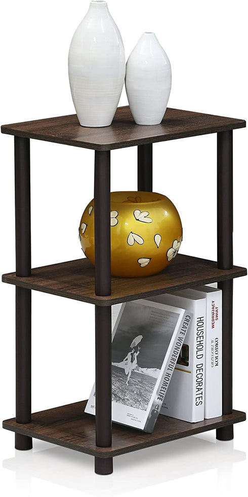 FURINNO Turn-N-Tube 2 Space Shelf, Walnut/Brown