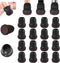 24 PCS Extra Small Silicone Chair Leg Floor Protectors with Wrapped Felt, Chair Leg Caps, Chair Leg Cups Covers, Floor Protectors for Chair, Bar Stool Leg Protectors, Fit 0.55 - 0.75"(Round, Black)