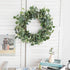 CEWOR 19 Inches Artificial Eucalyptus Wreath Spring Summer Large Green Leaf for Front Door Wall Window Farmhouse Garland Decor