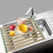Expandable Roll-Up Dish Drying Rack for Kitchen 20.3?-13.9?, Collapsible Over-The-Sink Dish Drying Rack with Space-Saving Design, Multipurpose Rolling Rack for Sink with Large Capacity ¦