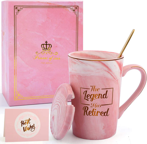 Retirement Gifts for Women Men -The Legend Has Retired Coffee Mug Funny Retirement Gifts for Coworker Friends Boss Dad Mom Teachers Nurse Retirement Mugs Tea Cups Presents for Retired Parents