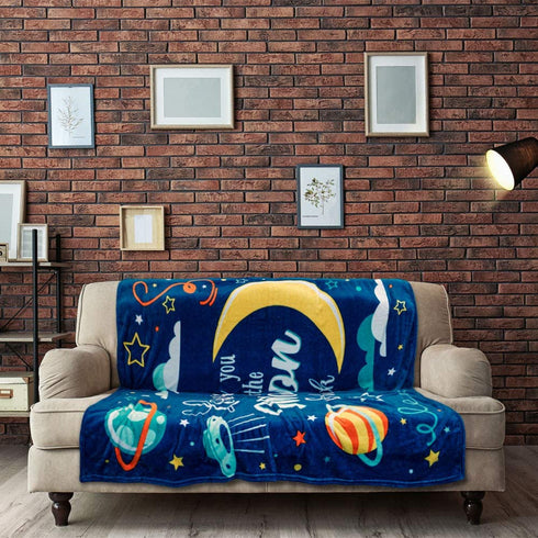 Infinity Republic - Love You to The Moon & Back Super Plush Blanket - Perfect for Babies, Kids, Teens, Gifts, Nurseries, etc!