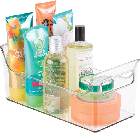 iDesign 72530 Fridge Plastic Storage Organizer Bin with Handles, Clear Container for Food, Drinks, Produce, Pantry Organization, BPA-Free, 5.5" x 11.25" x 5", Clear