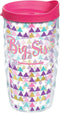 Tervis Big Sis Tumbler with Wrap and Fuchsia Lid 10oz Wavy, Clear