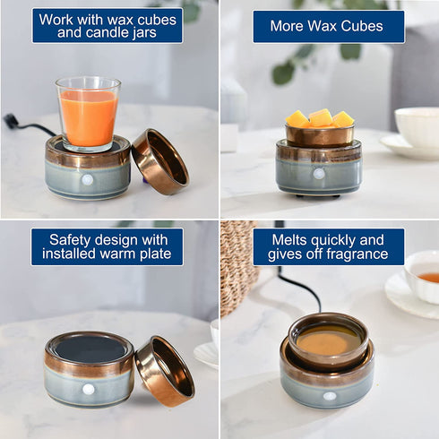 kobodon Ceramic Candle Wax Warmer, Home Fragrance Diffuser, Scentsy Warmer,2-in-1 Candle Wax Electric Melter and Fragrance Warmer for Warming Scented Candles and with to Freshen Room Spa Home Office