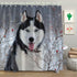 FAITOVE Winter Snow Siberian Husky Dog Shower Curtain Cute Animal Puppy Pets Bath Curtain with Hooks Waterproof Bathroom Decor 72"(W) x 72"(H), Polyester Fabric