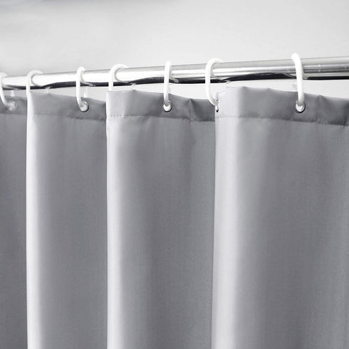 AooHome Extra Long Shower Curtain Liner, Polyester Bathroom Curtain for Hotel with Hooks, Waterproof, Weighted Hem, Light Gray, 72 Width x 96 Height inch