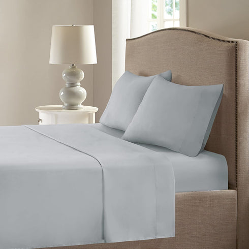 Comfort Spaces Coolmax Moisture Wicking Sheet Set Super Soft, Fade Resistant, 16" Deep Pocket, All Around Elastic - Warm Weather Cooling Sheets for Night Sweats, California King, Grey 4 Piece