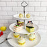 3 Tier Serving Tray Melamine White Stand for Cupcake Cake Dessert Pastry Fruit Tea Party (Large Size)