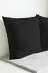 Encasa Homes Throw Pillow Cover 2pc Set - Jet Black - 24 x 24 inch Solid Dyed Cotton Canvas Square Accent Decorative Cushion Case for Couch Sofa Chair Bed & Home Only Covers