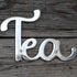 Way Of Hearts - Stainless Steel Metal Tea Sign for Kitchen Wall Decor - 7.4" x 4.9" Polished Silver Kitchen Wall Art - Decoration for Tea and Coffee Station - Including hardware set