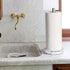 Topsky Paper Towel Holder, Paper Roll Stand Countertop, Stainless Steel Standing Tissue Roll Dispenser Rack with Marble Look Base for Scrunchies Kitchen Table fits Standard and Jumbo Size Paper Towels