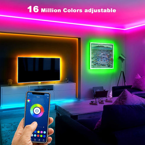 60ft Daybetter Smart Led Lights,5050 RGB Led Strip Lights Kits with Remote, App Control Timer Schedule Led Music Strip Lights(2 Rolls of 30ft)