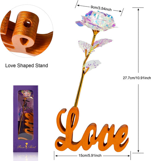 Gifts for Mom Grandma Women Stepmom Mother in Law,Mothers Day Rose Artificial Flower w/Love Stand Gifts from Daughter Son, Birthday Valentines Day Anniversary Wedding Gifts for Girlfriend Her Wife