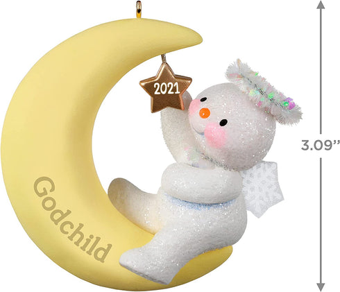 Hallmark Keepsake Christmas Ornament, Year Dated 2021, Godchild Snow Angel