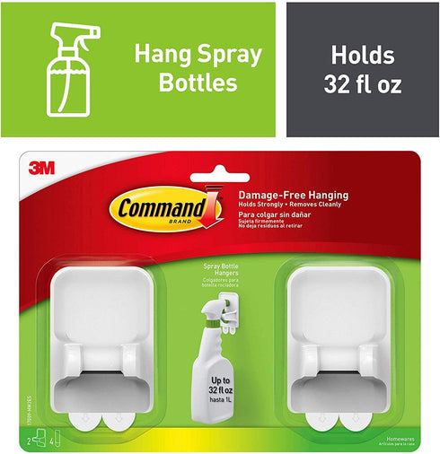 Command Spray Bottle Hangers Value Pack, 2-Hangers, 4-Large Strips (17009-HW2ES) (2)