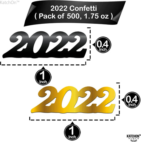 Black and Gold Graduation Confetti 2022 - 1.8 Ounce | Class of 2022 Confetti Graduation Decorations | Class of 2022 Decorations | Graduation Table Decorations | Graduation Centerpieces for Tables 2022