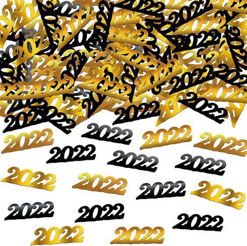 Black and Gold Graduation Confetti 2022 - 1.8 Ounce | Class of 2022 Confetti Graduation Decorations | Class of 2022 Decorations | Graduation Table Decorations | Graduation Centerpieces for Tables 2022
