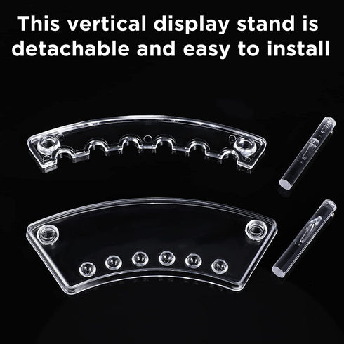 Chinco Plastic Pen Holder Clear Display Stand 6-Slots Pen Display Stand Eyebrow Pen Stand Makeup Brush Rack Organizer for Home Office Desk School Supplies, Vertical (10 Pieces)