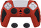 PlayVital Knight Edition Passion Red & Black Two Tone Anti-Slip Silicone Cover Skin for ps5 Controller, Soft Rubber Case for ps5 Wireless Controller with Thumb Grip Caps