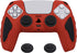 PlayVital Knight Edition Passion Red & Black Two Tone Anti-Slip Silicone Cover Skin for ps5 Controller, Soft Rubber Case for ps5 Wireless Controller with Thumb Grip Caps