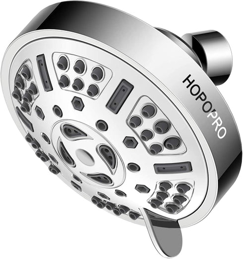 HOPOPRO Upgraded 9 Settings High Pressure Shower Head, Fixed Showerhead Adjustable Bathroom Showerhead Multi-functional Wall Mount Rainfall Showerhead for Low Water Flow