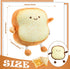 2 Pieces Toast Bread Pillows Bread Shape Pillows 2 Styles Funny Food Bread Pillow Facial Expression Stuffed Plush Toast Sofa Pillow Food Cushion Stuffed Toy for Kids Adults Home Room Decor