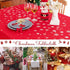 TOMORO Rectangle Christmas Tablecloth - Xmas Themed Reindeer & Snowflake Print Tablecloth Table Cover for Holiday Dinner Party Kitchen Decoration, 60 x 102 inch