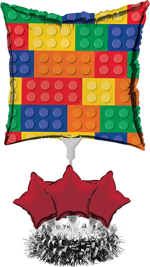 Creative Converting Building Airfilled Kit Block Party Balloon Centerpiece | 1 Pc, One Size, Multicolor