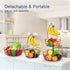 Bextsrack 2 Tier Fruit Basket Bowl with Banana Hanger for Kitchen Countertop, Portable & Detachable Fruit Vegetable Storage Holder Display for Kitchen -Bronze