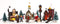 One Holiday Way Miniature LED Lighted 10-Piece Christmas Village Scene with Santa - Small Decorative Mini Light Up Tabletop Mantel Shelf Xmas Winter Decorations Home Decor