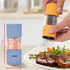 LHS Premium Salt and Pepper Grinder Set, Stainless Steel Salt Pepper Shakers Set, Refillable Refillable Spice Mills with Adjustable Coarseness for Kitchen Use - 4.6 Inches(Set of 2, Blue & Orange)