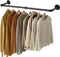 GREENSTELL Clothes Rack,36.2 Inch Industrial Pipe Wall Mounted Garment Rack,Space-Saving Hanging Clothes Rack,Heavy Duty Detachable Garment Bar,Multi-Purpose Hanging Rod for Closet 2 Base(1 Pack)