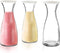 3-Piece Glass Carafe Set 1 Liter Pitchers for Party 10 Inch Tall Jugs Water or Milk Bottles