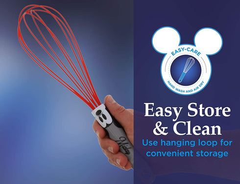 Disney Gray Mickey Mouse Silicone Whisk This Kitchen Whisk Features Mickey Mouse, Perfect for any Disney Fan Use as an Egg Whisk, For Cooking and Baking Measures 11.5 Inches