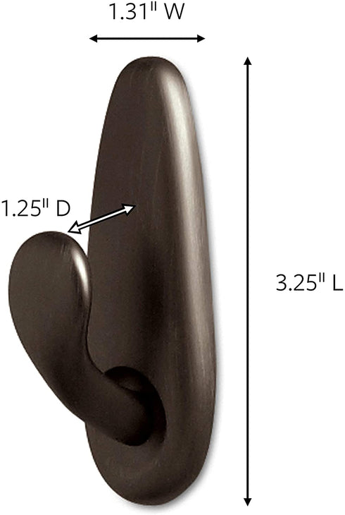 Command Medium Forever Classic Metal Hook, Oil Rubbed Bronze, 2-Hooks, 4-Strips, Decorate Damage-Free