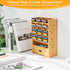 Bamboo Pen Organizer for Desk Pencil Wooden Multi-Functional Stationary Holder with 14 Compartments for Home Office Art Supply by FURNINXS