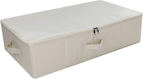 iwill CREATE PRO Underbed Storage Cube with Lid, Underbed Shoe Organizer Basket, Garment Storage Boxes, Beige