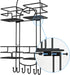 SRIWATANA Shower Caddy Hanging Over Head, Bathroom Shower Organizer Shower Rack Holder with Hooks for Razors - Black